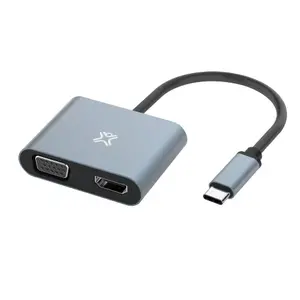 USB graphics adapter XtremeMac XWH-ACVH-13, USB-C 3.2 Gen 2, max 3840×2160, aluminium grey