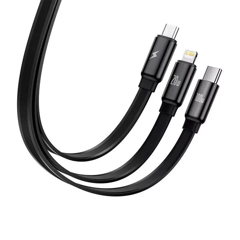 Baseus Traction 3-in-1 100W kabelis USB-C/Lightning/Micro-USB Photo 7