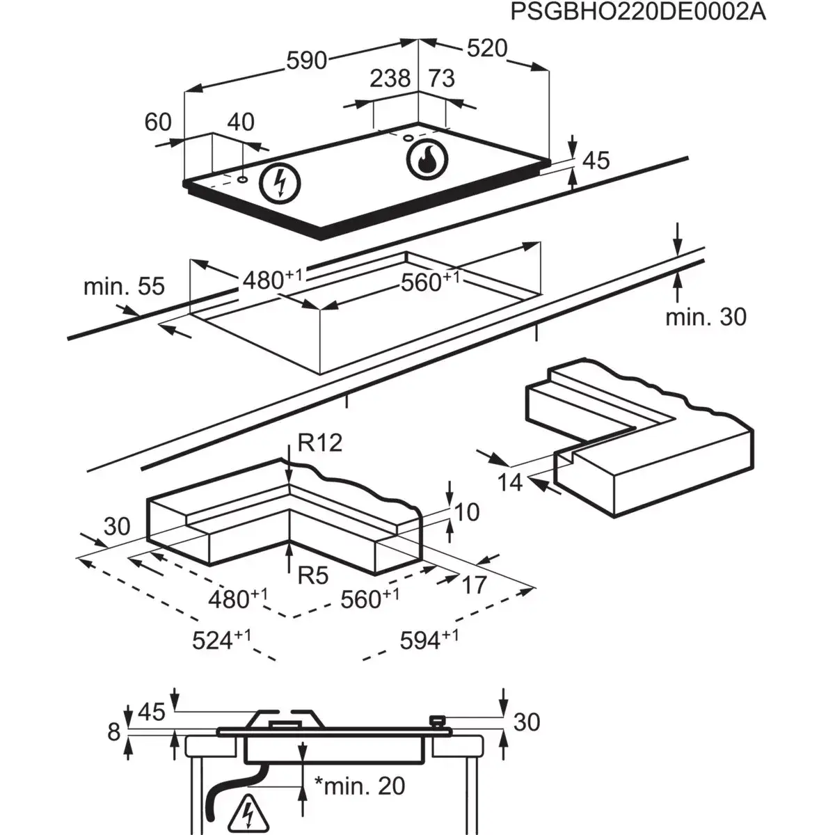 Built-in Hob AEG HKB64453NB Photo 2