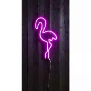 LED неоновый силуэт фламинго Star Trading 807-38, 74 см, 230 светодиодов, розовый, IP44