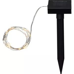 Star Trading Dew Drop Solar LED Light Chain, 50 Bulbs, 5m, Silver