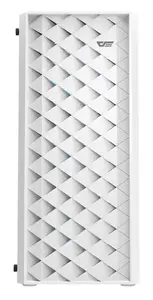 Darkflash DK351 White Midi Tower Computer Case with 4 RGB Fans, Bottom Power Supply, ATX Support