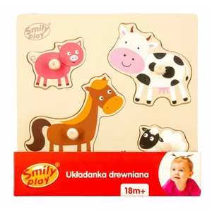 Smily SPW83798 Wooden Farm Animals Puzzle Educational Toy
