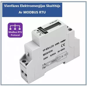 Single-phase Electricity Meter electro base ProBase™ MODBUS RTU 1F-1DIN-LCD for DIN-rail with LCD display