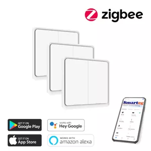 3x 2 pogu sienas slēdži (Zigbee)  