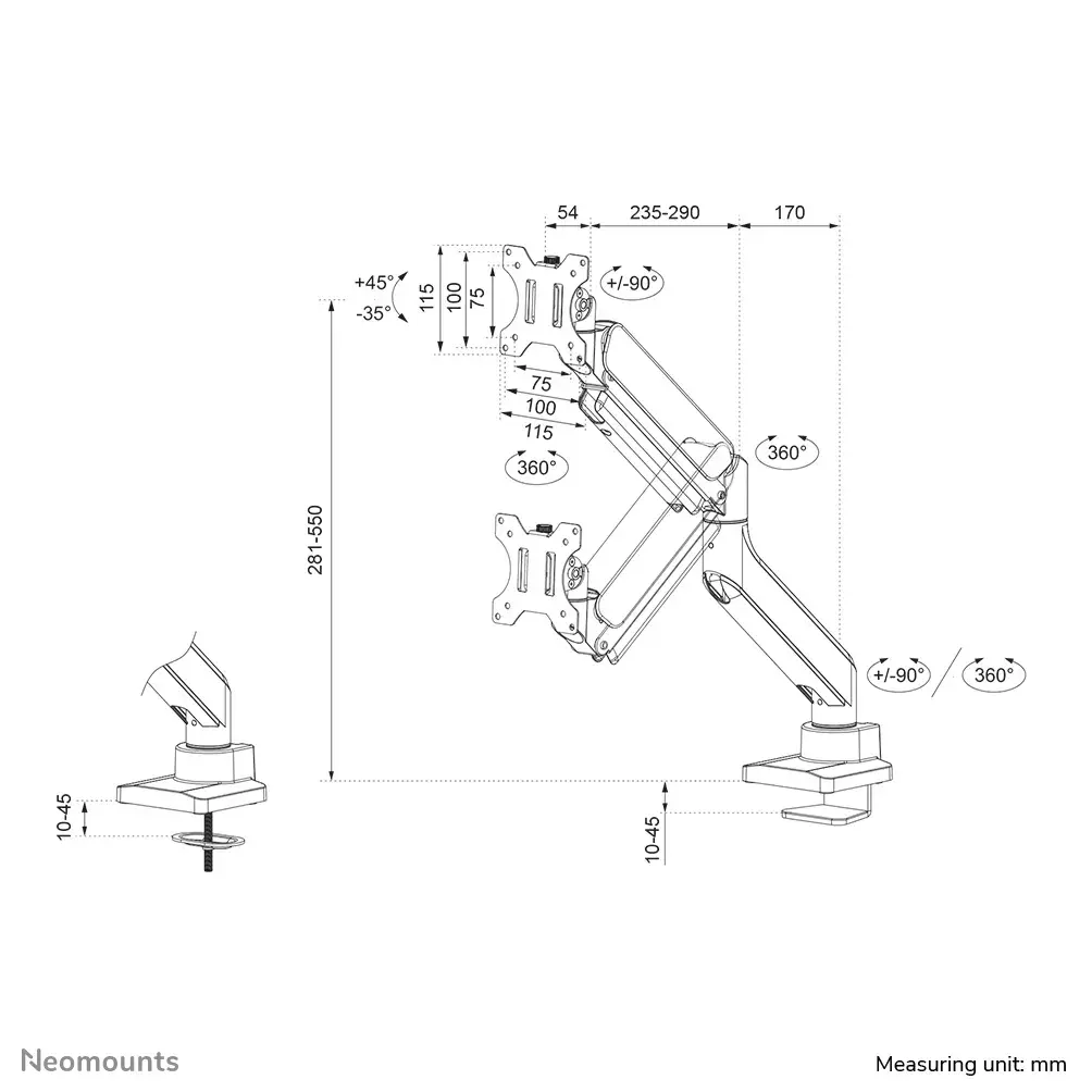 Galda monitora statīvs DS70-450WH1 Photo 20
