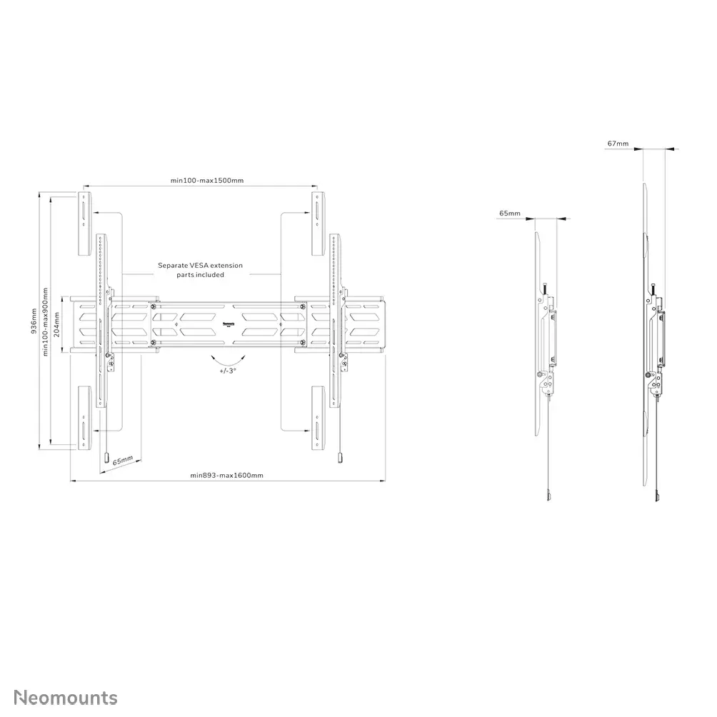 Neomounts heavy duty TV wall mount WL30S-950BL19 Photo 20