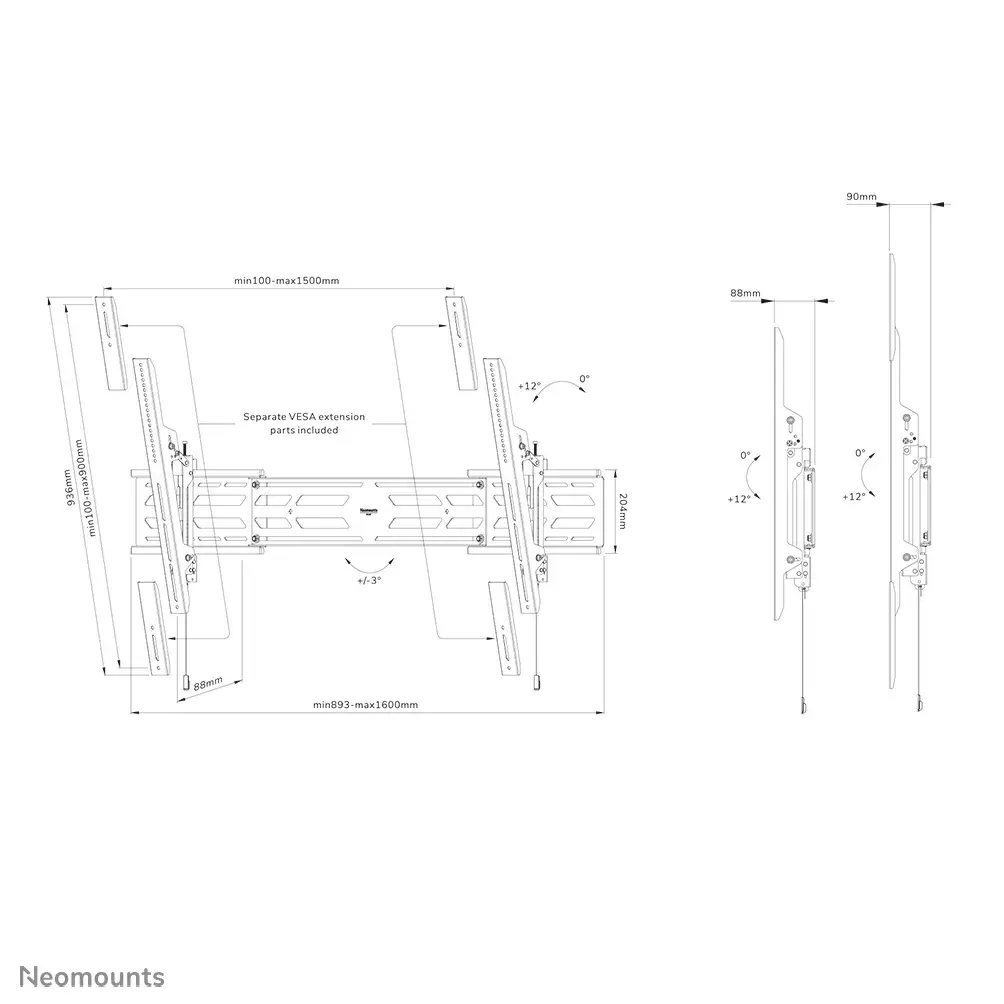 Neomounts smagā TV sienas stiprinājums WL35S-950BL19 Photo 19
