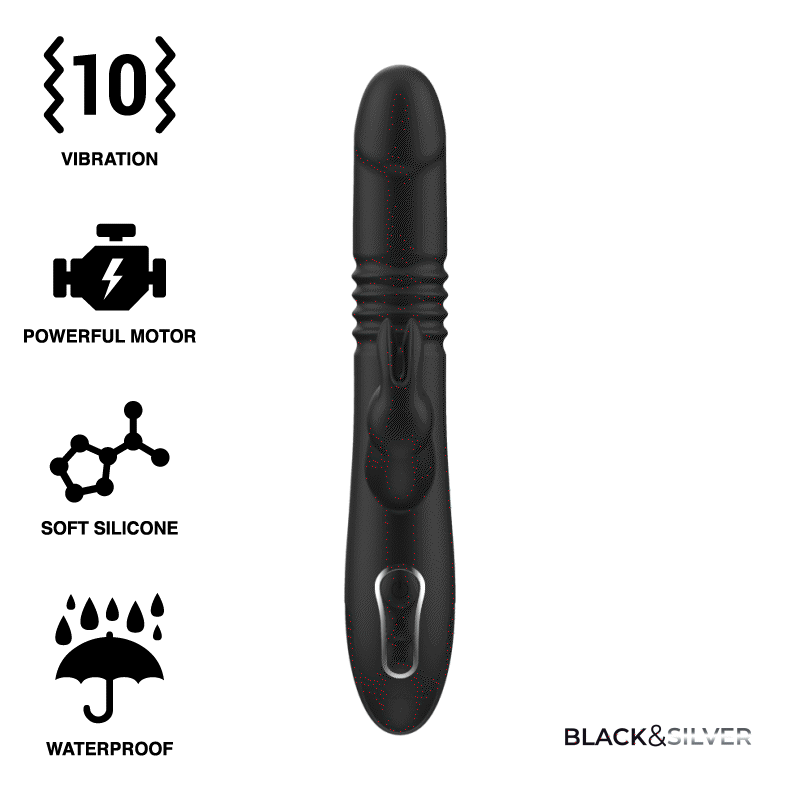 Masieris black&silver KENJI Stimulating Vibe WatchMe — stimulējošs personīgais masieris ar bezvadu savietojamību