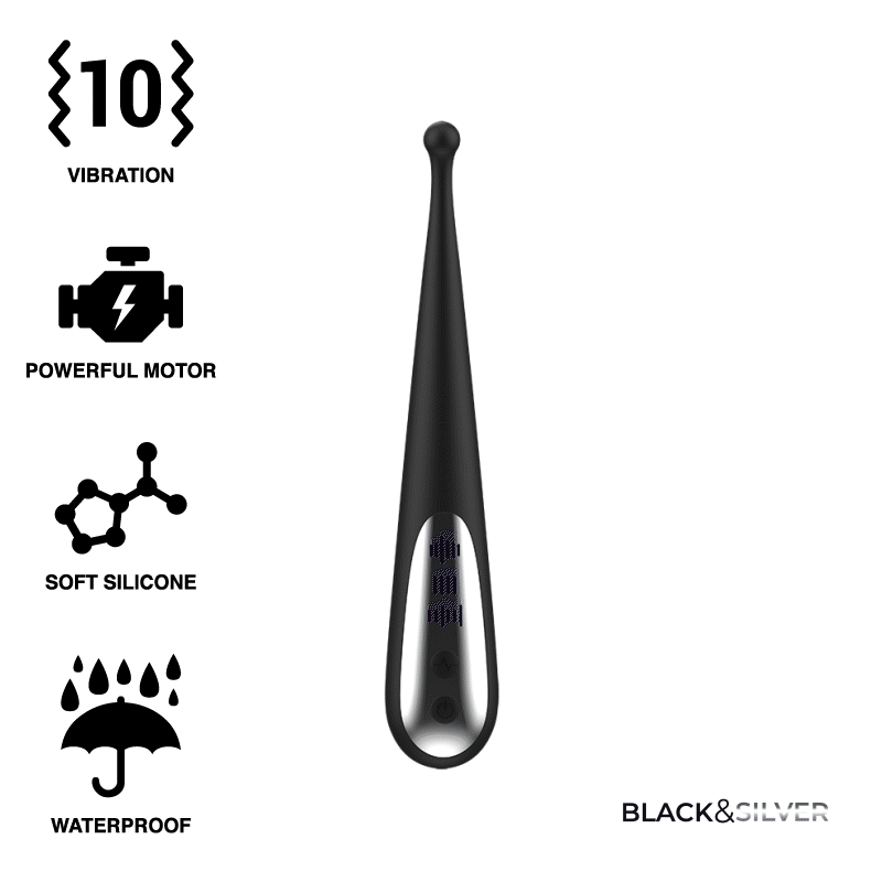 Vibrator black&silver KENNETH STIMULATING VIBE — personal massager by black&silver