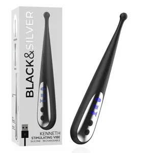 Vibrators black&silver KENNETH STIMULATING VIBE — personīgais masieris no black&silver