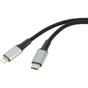 Cable Renkforce USB 2.0 Type C to Apple Lightning, 2.00 m, black