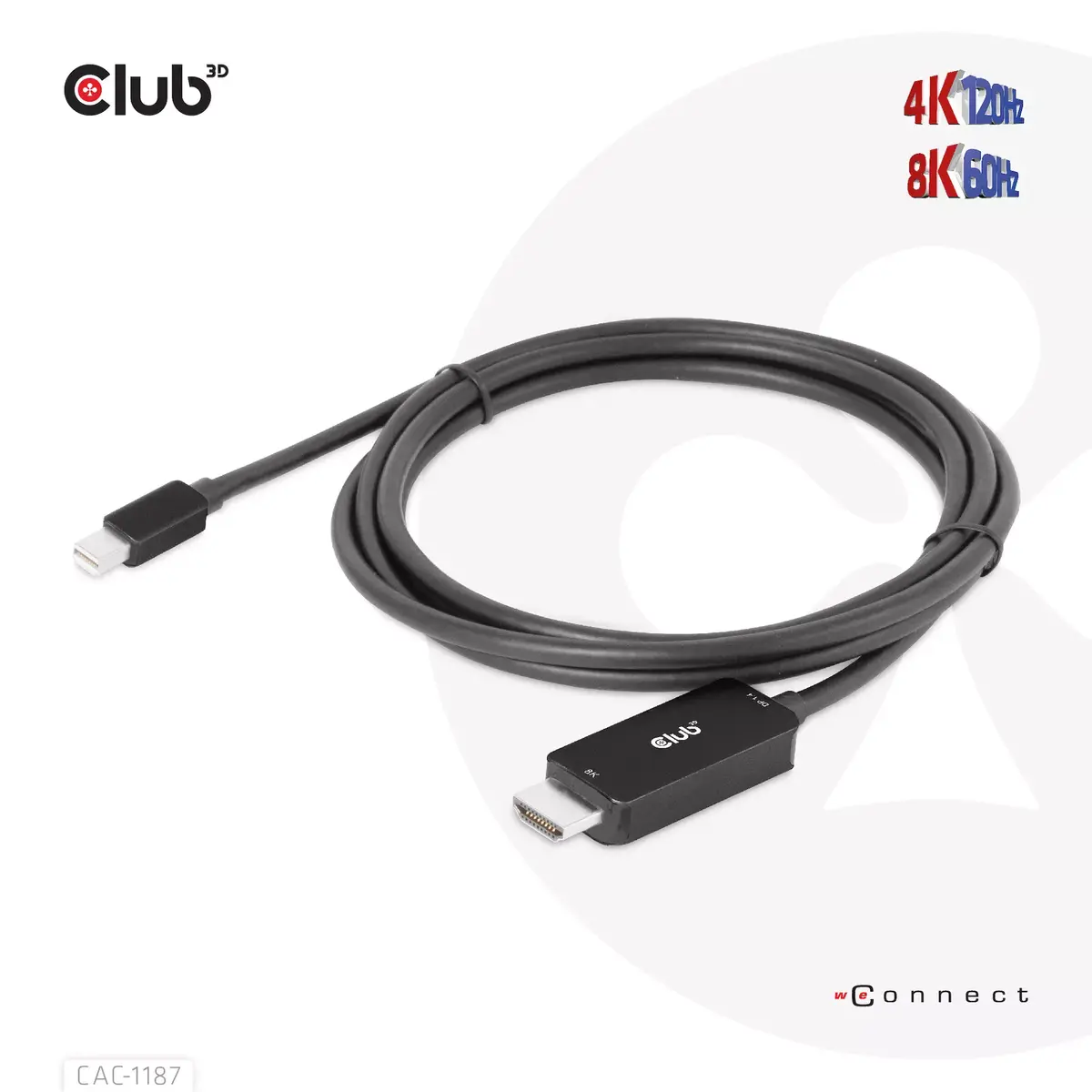 Cable MiniDisplayPort 1.4 to HDMI CLUB3D CAC-1187 Photo 7