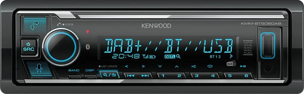 Auto mediju uztvērējs Kenwood KMM-BT508DAB 200
