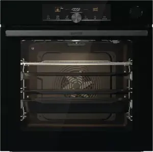Iebūvējama elektriskā cepeškrāsns Gorenje BSA6747A04BGWI, 77 L, melna, konvekcija, grils, tvaiks