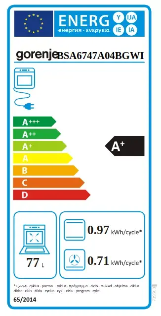 Gorenje BSA6747A04BGWI iebūvējama cepeškrāsns 77 L Photo 27