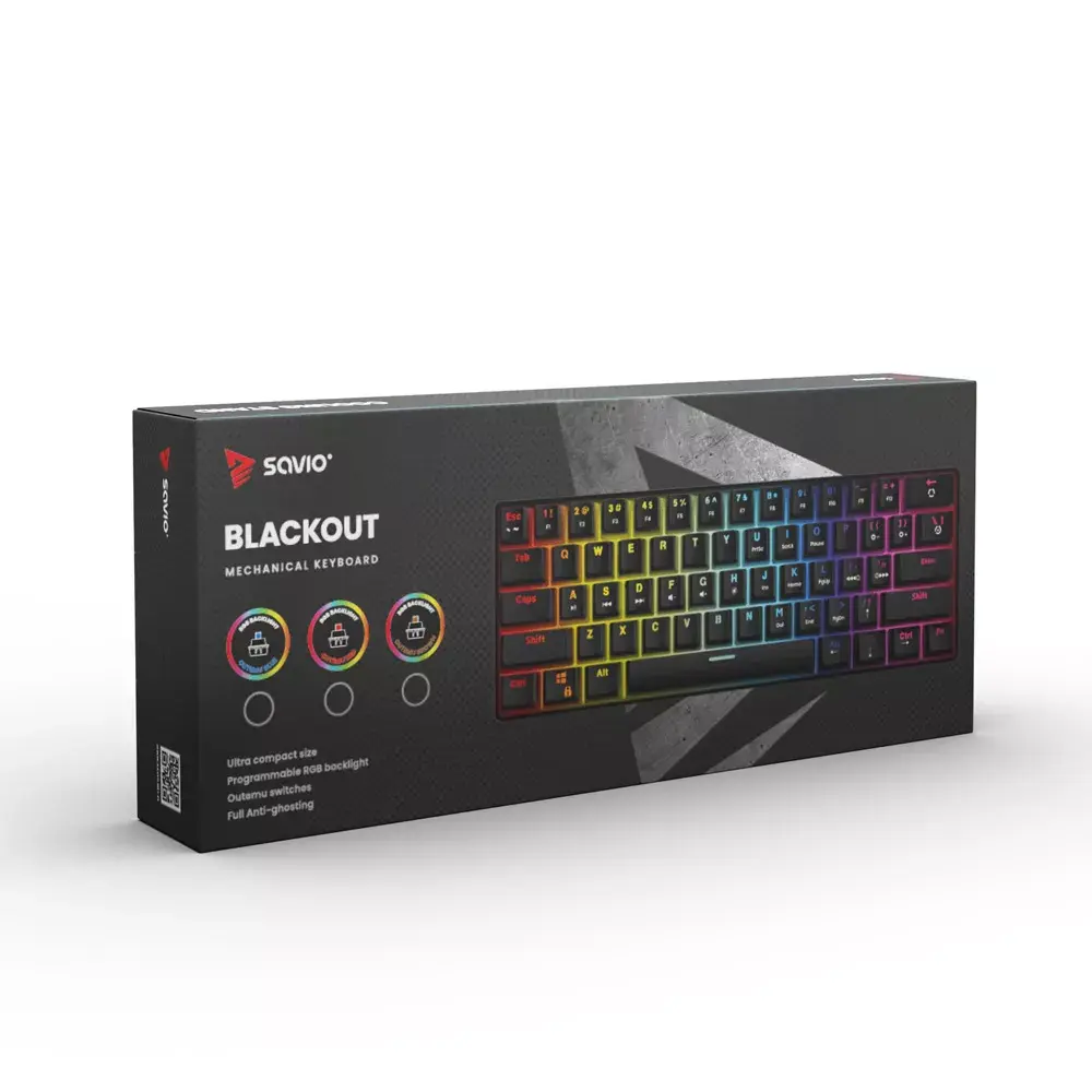 SAVIO BLACKOUT BROWN mehāniskā tastatūra 60% USB Photo 7