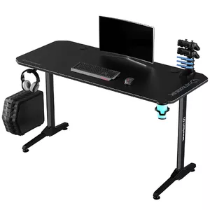 Письменный стол Ultradesk Frag V3 Black — прямой, для игр/домашнего офиса, 1400×600 мм, стальная рама