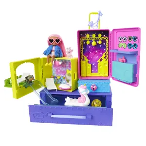 Leļļu komplekts MATTEL Barbie Extra — modes lelle ar spēļu komplektu un aksesuāriem, plastmasa, daudzkrāsains, 3+