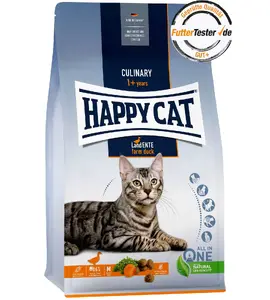Корм для взрослых кошек happy cat Culinary Adult Farm Duck, для взрослых, вкус утки, без зерна, 4 кг