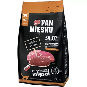 Сухой корм для кошек pan miĘsko Beef with Duck M 5 кг — полнорационный корм для взрослых