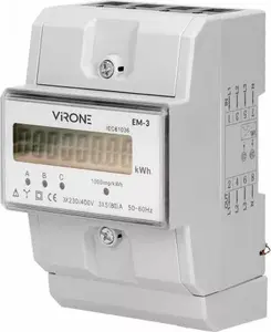 3-phase electric energy meter ORNO EM-3 80A MID, 3 modules, DIN TH-35mm