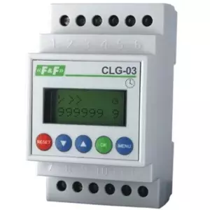 Программируемый счетчик моточасов F&F CLG-03 для DIN-рейки 24-264В AC/DC