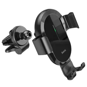 Car magnetic phone holder with wireless charging HOCO CA105 — black
