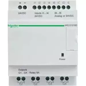 Программируемый логический контроллер Schneider Electric Zelio Logic SR2E121FU, 8 входов, 4 выхода, 100-240В, ЖК-дисплей