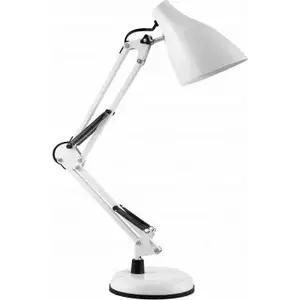 Настольная лампа ORNO DL-1/W белая светодиодная, регулируемая — настольный LED светильник с подвижным корпусом