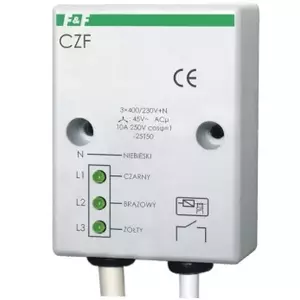 Phase failure and asymmetry relay FF CZF 10A 1-pole 4 s release, 45 V control