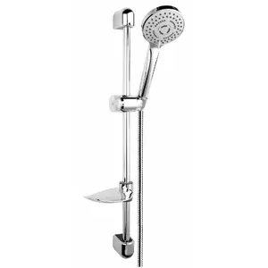 Shower set FERRO Tutti sliding chrome N340 — adjustable rail, hand shower