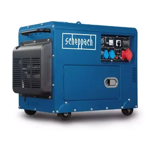 Engine-generator Scheppach SG5200D — diesel, rated 3000 W, 230 V, 16 L tank, black/blue