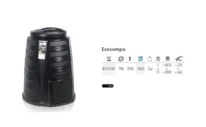 Composter Prosperplast IKECO340-S411 340 L Black, outdoor garden compost bin