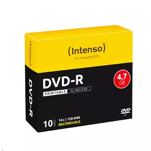 INTENSO DVD-R 4.7GB Printable 16x, 120 mm, 10-pack (Slimcase)