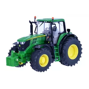 Tractor TOMY John Deere 6195M — metal and plastic farm model, recommended age 3+