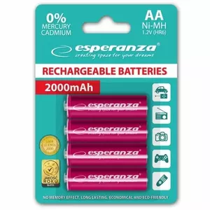 Esperanza EZA104R PRECHARGED HR6 2000MAH ALWAYS READY BLISTER 4GB.