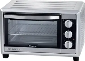 Мини‑духовка ARIETE 981 — 20 л, 1380 Вт, поворотные регуляторы, чёрно‑серебристая