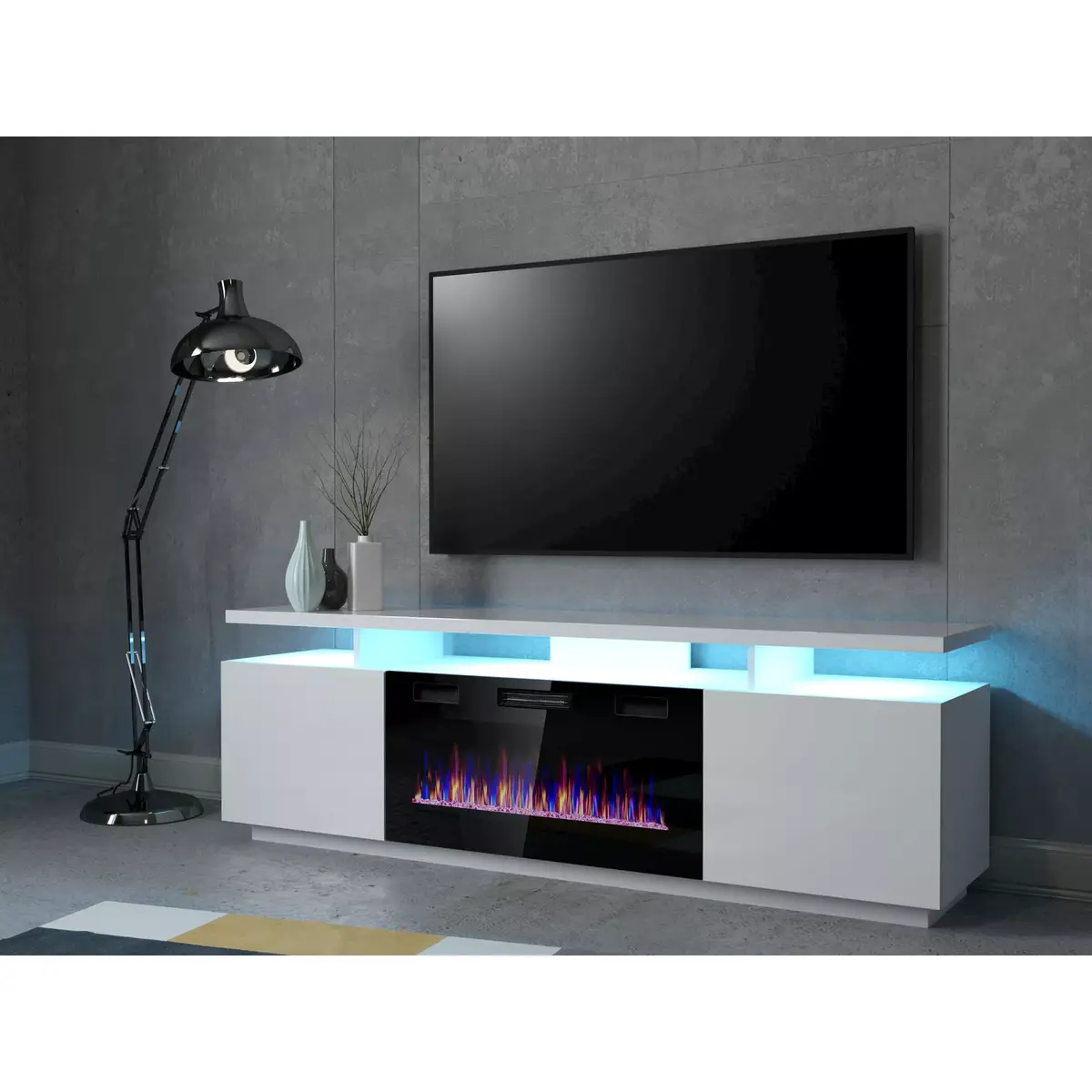 ТВ-тумба Cama Meble EVA с электрокамином 180×40×52 см Photo 2