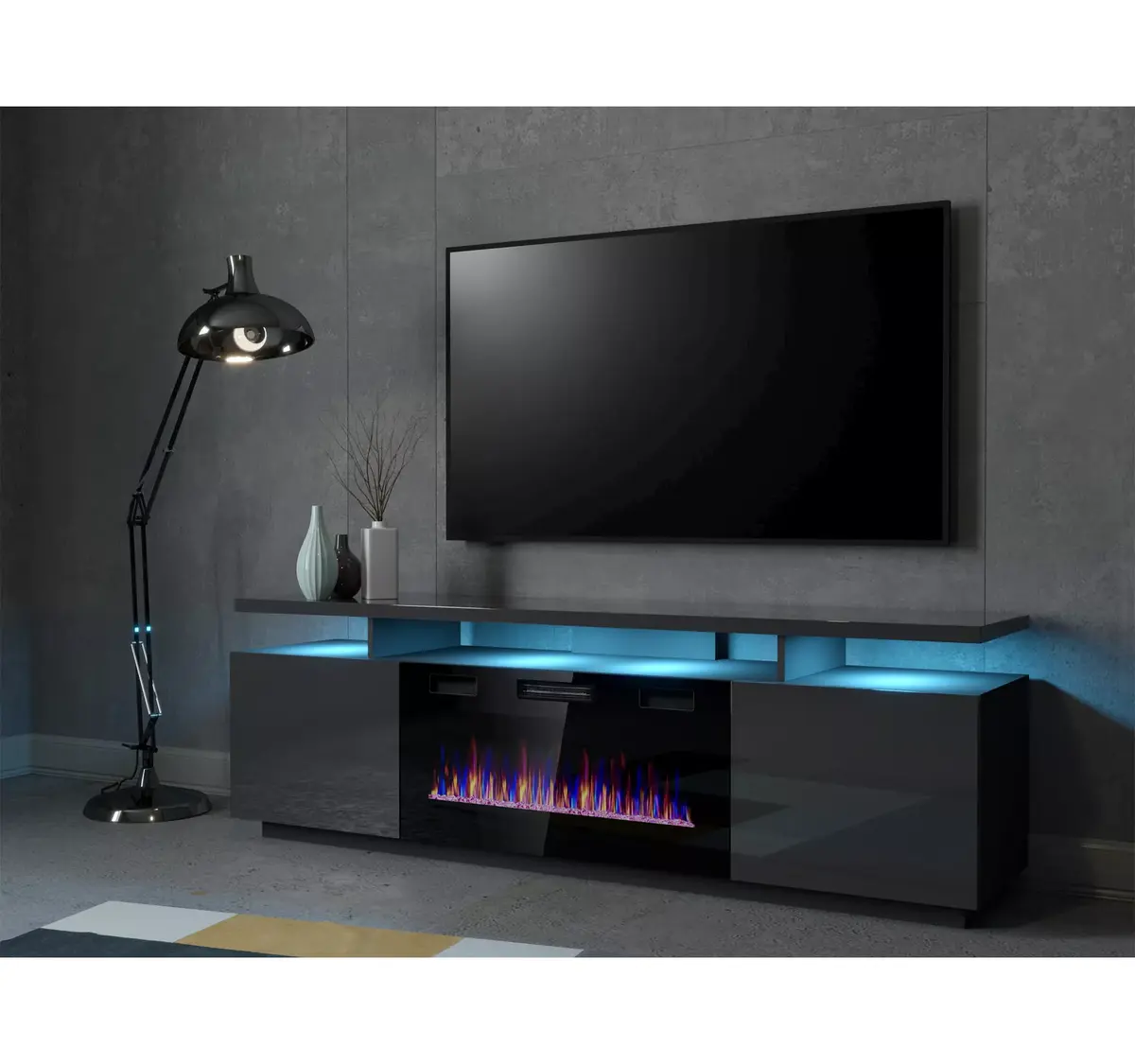 TV skapis Cama Meble EVA ar elektrisko kamīnu Photo 2