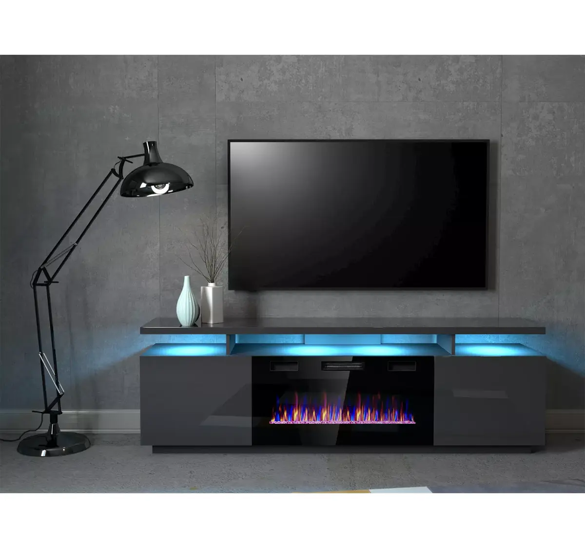TV skapis Cama Meble EVA ar elektrisko kamīnu Photo 3