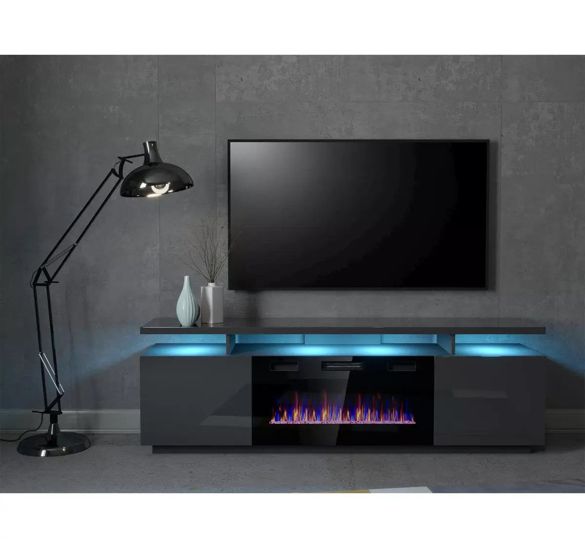 TV skapis Cama Meble EVA ar elektrisko kamīnu Photo 4