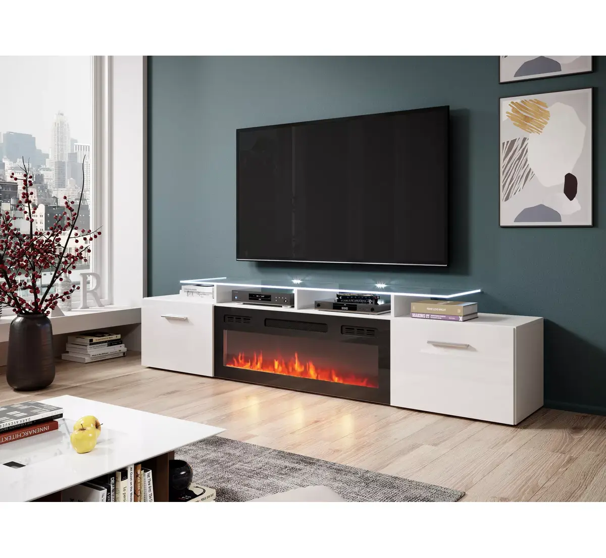 TV skapītis Cama Meble ROVA ar elektrisko kamīnu Photo 4