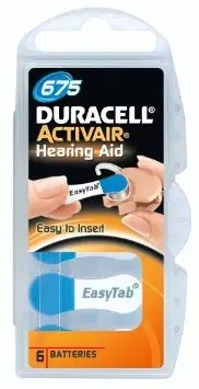 Duracell Hearing 675 (A675) dzirdes aparātu baterijas V675 Photo 1
