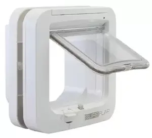 Pet flap door Trixie SureFlap SUR001 — white plastic, battery-powered, flap type, installation depth 3 mm–6 cm