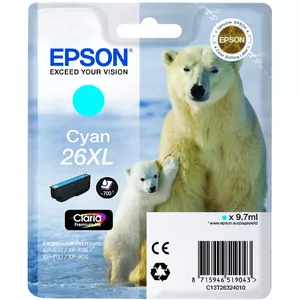 Cartridge EPSON Tinte Singlepack Cyan 26 Claria XP-600/605/700/800 PT