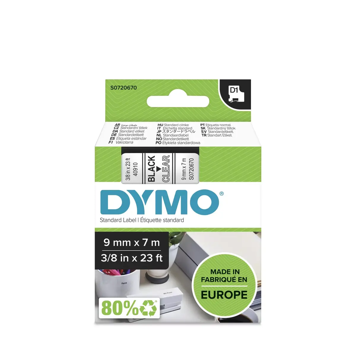 Etiķešu lente DYMO D1 Standarta 9mm Photo 2
