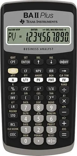 Finanšu kalkulators Texas Instruments BA-II Plus