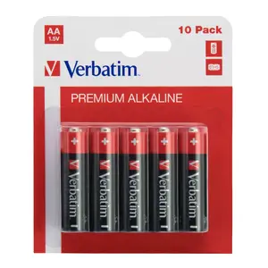 Батарейки VERBATIM AA щелочные 1.5 В AA одноразовые, упаковка 10 шт., 50,5 мм × 14,5 мм, 23 г