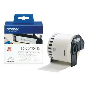 Continuous label Brother DK22205 Black on White 6.2cm x 30.48m